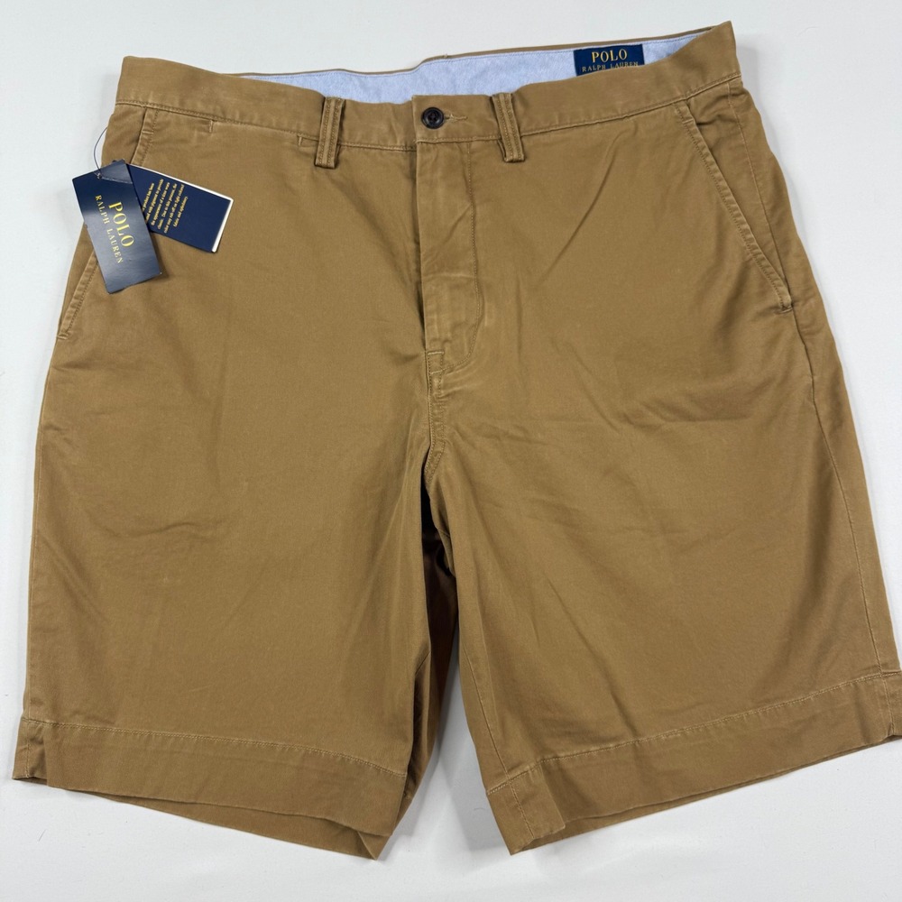 Polo Ralph Lauren Chino Shorts Mens 34 Brown Stretch Classic Fit Cotton  NWT
